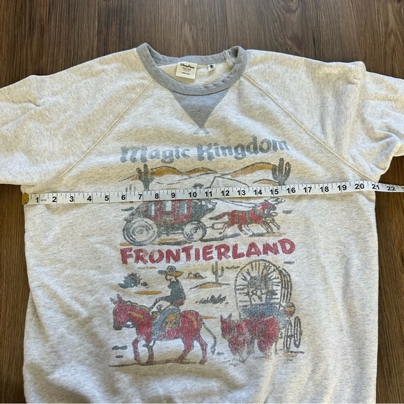Disney Parks Sweatshirt Womens Small Gray Magic Kingdom Frontierland Junk Food - Picture 7 of 7